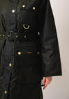 Barbour Milda Wax Long Jacket, Green