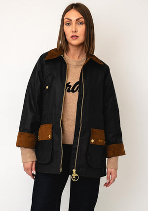 Barbour Treeton Wax Coat, Navy Multi