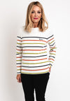 Barbour Womens Hawkins Striped Light Sweater, White Multi