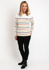 Barbour Womens Hawkins Striped Light Sweater, White Multi