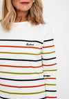 Barbour Womens Hawkins Striped Light Sweater, White Multi