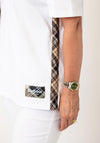 Barbour Checked Detail T-Shirt, White Multi