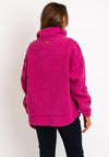 Barbour International Womens Thompson Quarter Zip Teddy Fleece, Fuchsia
