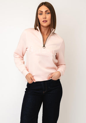Barbour Cynthia Half Zip Sweatshirt, Pink