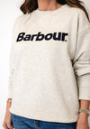 Barbour Stitched Logo Crew Neck Jumper, Grey