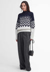 Barbour Gwyn Knitted Fairisle Jumper, Navy and White