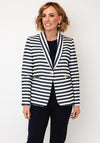 Bariloche Striped With Gold Detail Blazer, Navy