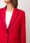 Bariloche Contrast Stitch With Faux Pockets Blazer, Red