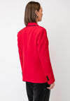 Bariloche Contrast Stitch With Faux Pockets Blazer, Red