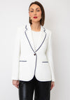 Bariloche Contrast Stitch With Faux Pockets Blazer, White