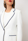 Bariloche Contrast Stitch With Faux Pockets Blazer, White