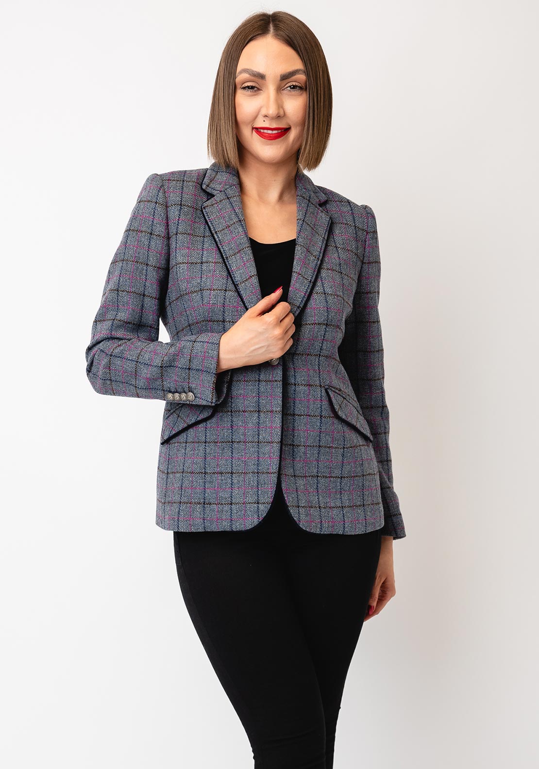 Bariloche Tweed Buttoned Blazer, Grey