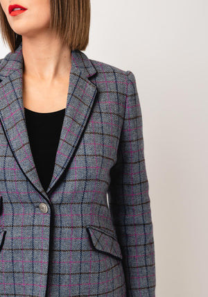 Bariloche Tweed Buttoned Blazer, Grey