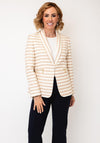 Bariloche Striped Button Closure Blazer, Beige