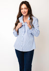 Bariloche Norba Striped Frill Collar Shirt, Blue