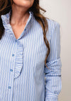 Bariloche Norba Striped Frill Collar Shirt, Blue