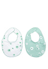 Babybol Baby Girl Floral Twin Pack Bib, Green