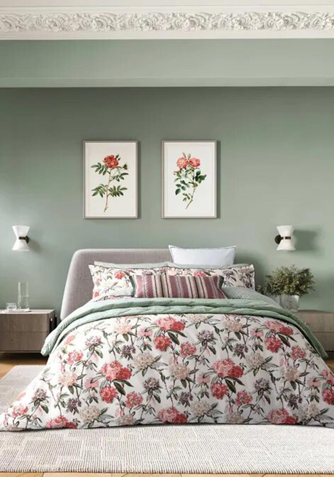 Bedeck Elswyth Floral Print Duvet Set, Pink