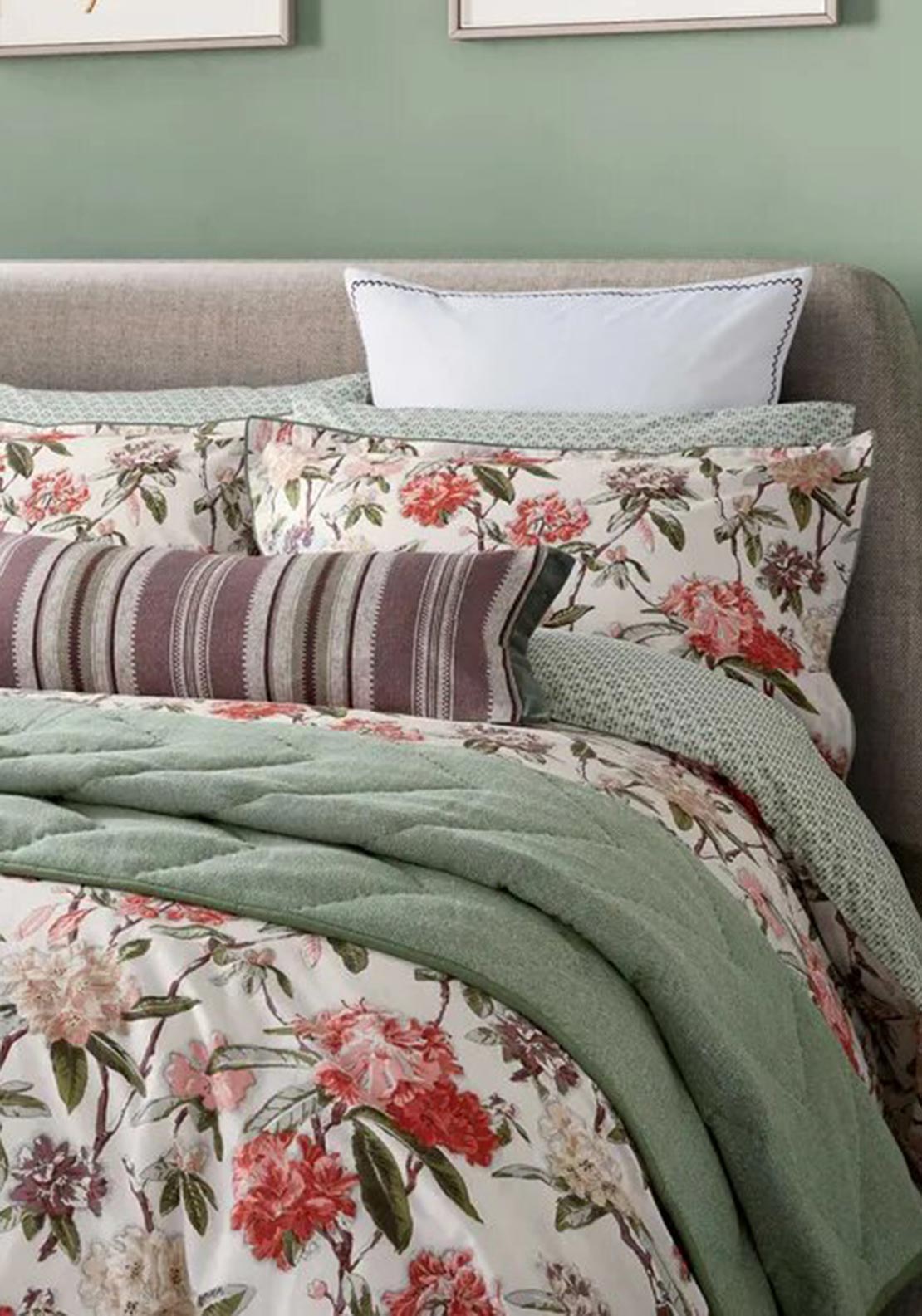 Bedeck Elswyth Floral Print Duvet Set, Pink