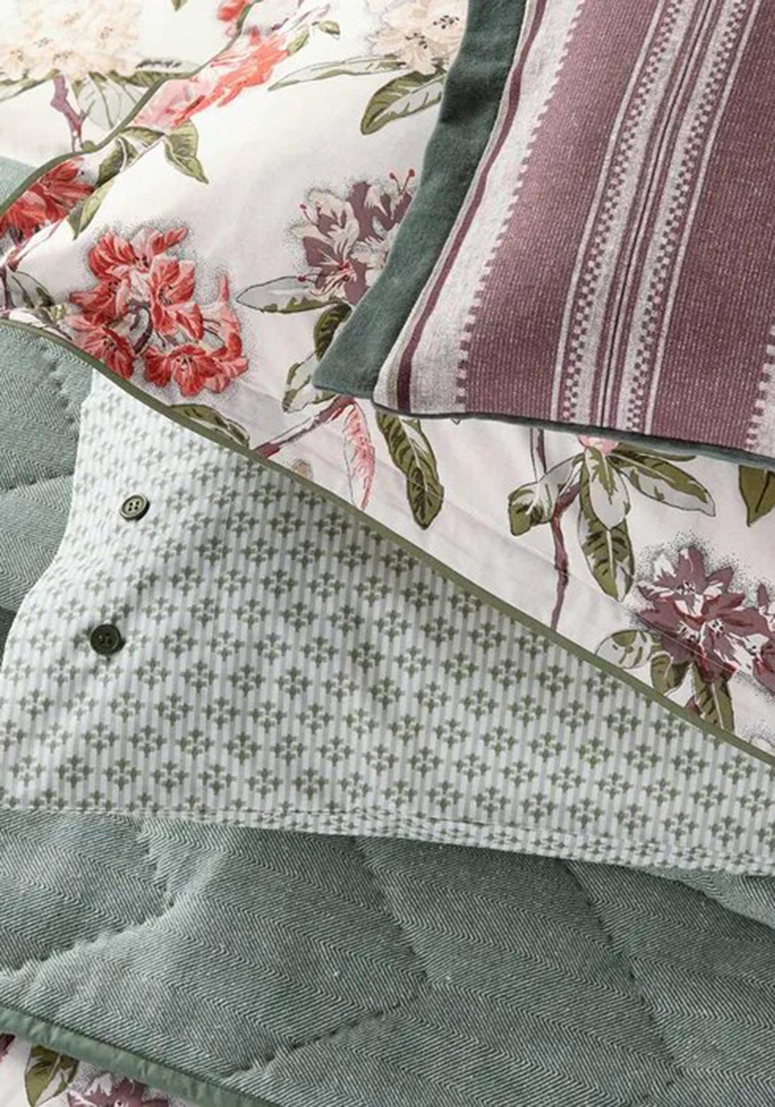 Bedeck Elswyth Floral Print Duvet Set, Pink