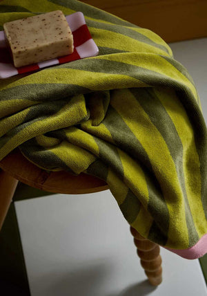 Land & Shore Grass Striped Towel, Green