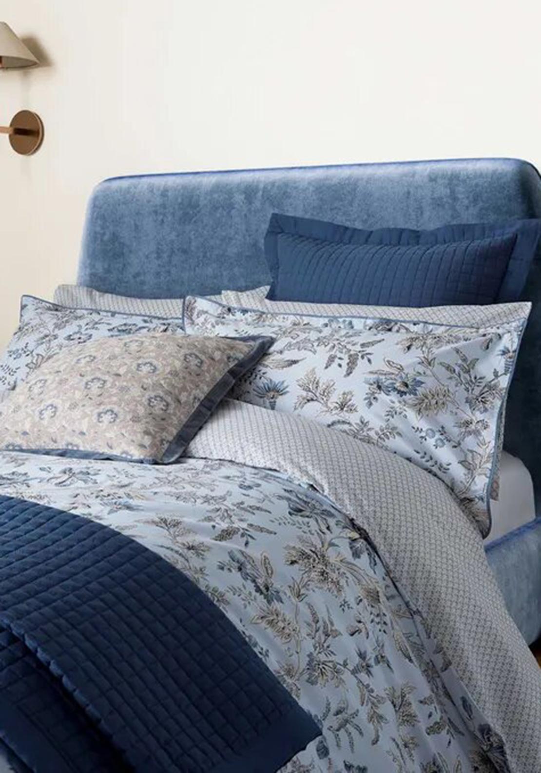 Bedeck Lorelei Floral Print Duvet Set, Blue