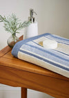Bedeck Lorelai Jacquard Stripe Hand Towel, Blue and Beige