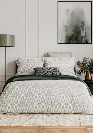 Bedeck Nadir Patterned Duvet Cover Set, Green