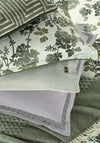 Bedeck Yoko Standard Pillowcase Pair, Cream and Green
