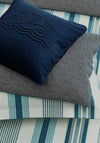 Bedeck Oren Stripe Duvet Cover Set, Teal