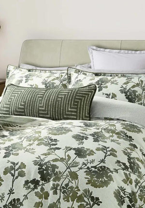 Bedeck Yoko Floral Print Duvet Set, Green