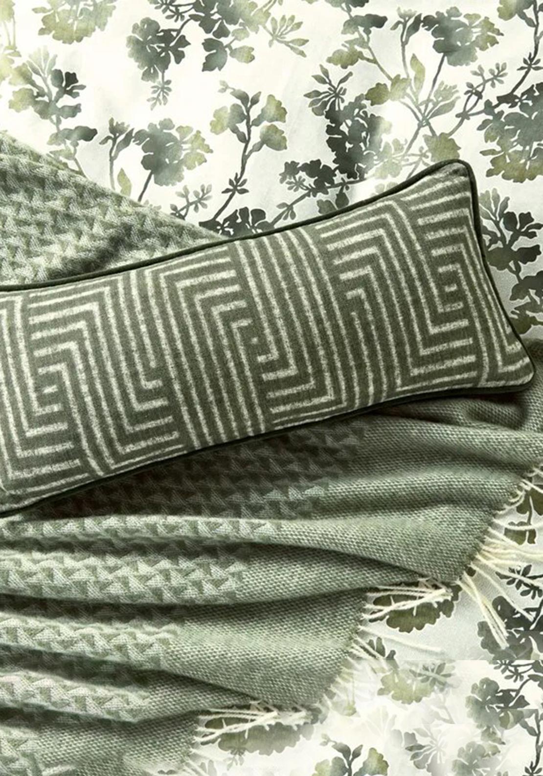 Bedeck Yoko Floral Print Duvet Set, Green