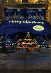 Bedlam Glow in the Dark Merry Christmas Duvet Cover Set, Navy
