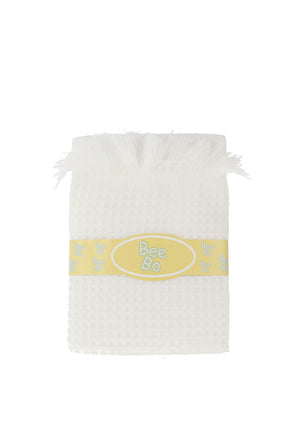 Bee Bo Waffle Baby Shawl, White