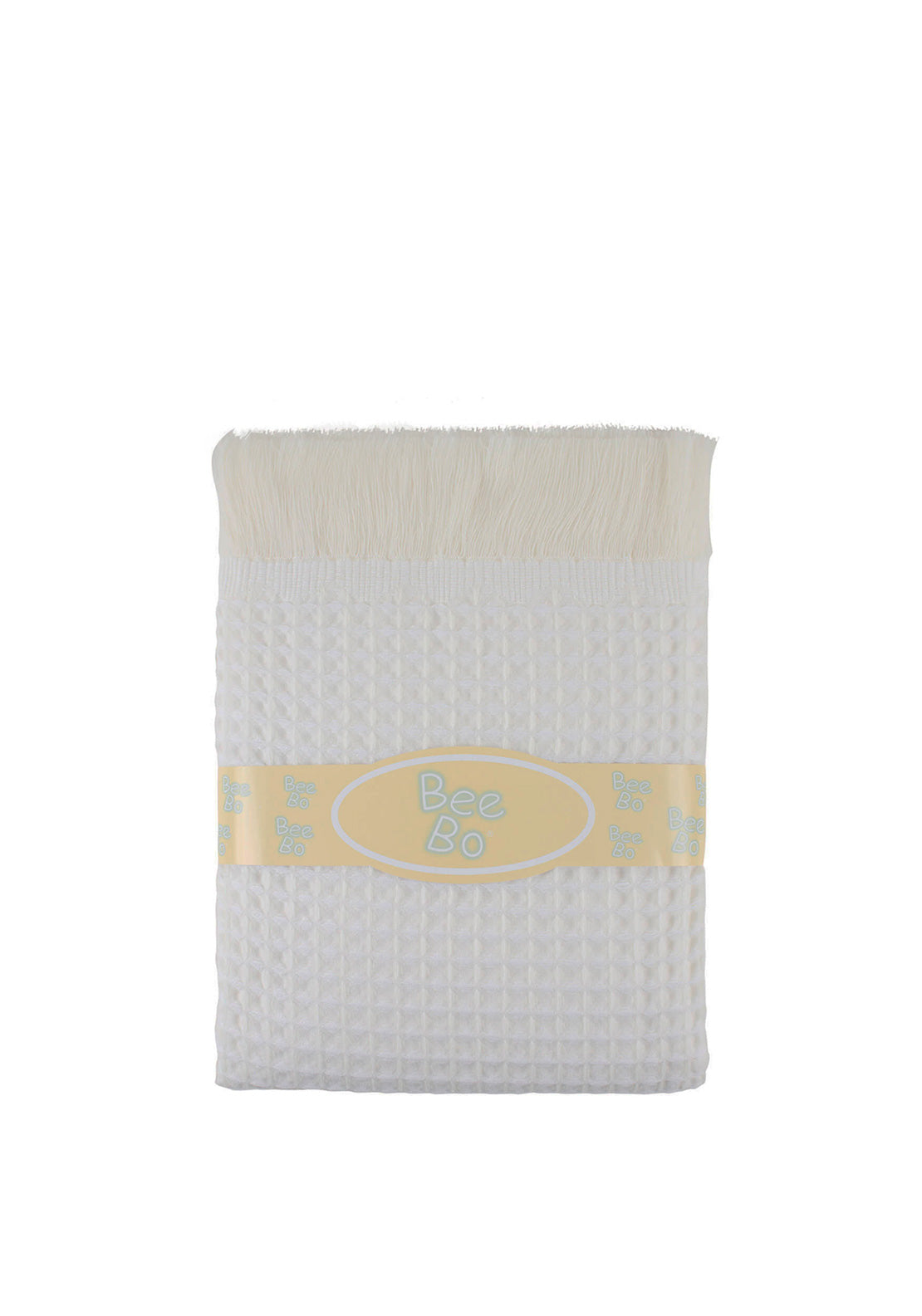 Bee Bo Waffle Baby Shawl, White