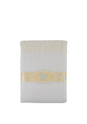 Bee Bo Waffle Baby Shawl, White