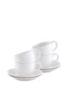 Belleek Living Erne Set of 4 Espresso Cups and Saucers, White