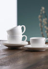 Belleek Living Erne Set of 4 Espresso Cups and Saucers, White