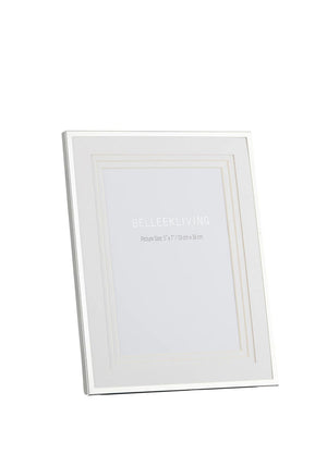 Belleek Living 5x7” Mirror Trim Photo Frame, Cream