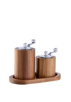 Belleek Living Acacia Salt and Pepper Mill Grinder Set, Brown