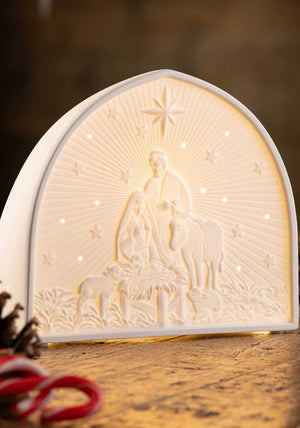 Belleek Living Nativity Scene Luminaire, Cream