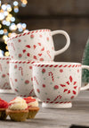 Belleek Living Peppermint Party Set of 4 Mugs
