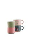 Belleek Living Set of 4 Squiggle Mugs, Multi Coloured
