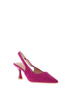 Zen Collection Faux Suede Sling Back Heeled Shoes, Fuchsia