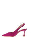 Zen Collection Faux Suede Sling Back Heeled Shoes, Fuchsia