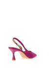 Zen Collection Faux Suede Sling Back Heeled Shoes, Fuchsia