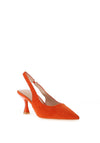 Zen Collection Faux Suede Sling Back Heeled Shoes, Orange