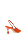 Zen Collection Faux Suede Sling Back Heeled Shoes, Orange