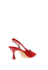 Zen Collection Faux Suede Sling Back Heeled Shoes, Red