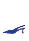 Zen Collection Faux Suede Sling Back Heeled Shoes, Royal Blue